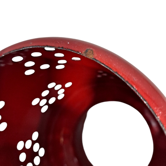 Red Speckled Metal Candle Flame Topper With Handles Camping Outdoor - Picture 10 of 12